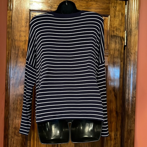 Cabi Navy & White Striped Long Sleeve - Picture 3 of 6